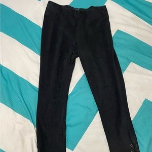 Black Suede Cross Tie Pants